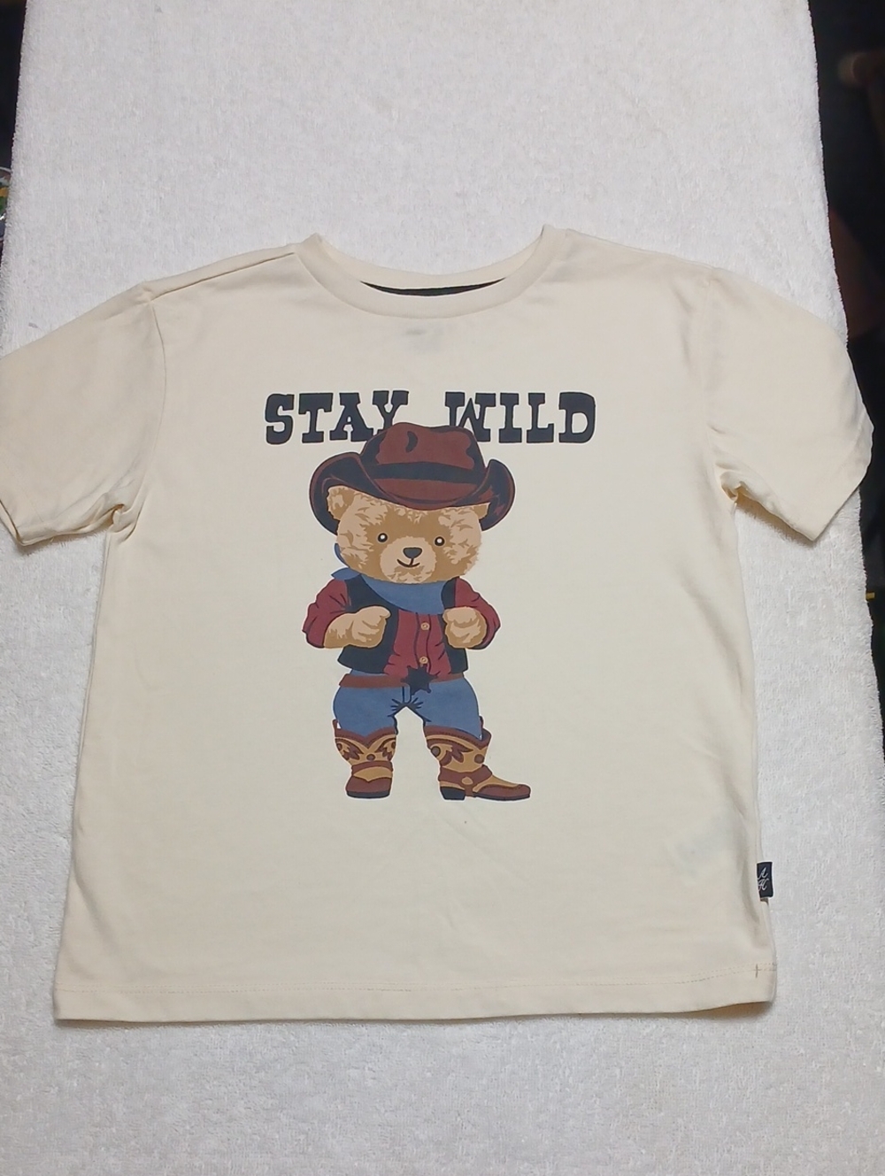 Stay Wild Bear Graphic Tee - Cream - Kids